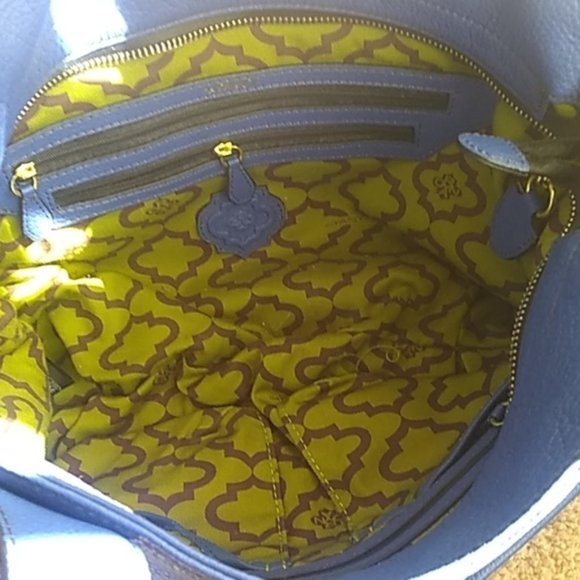 Blue leather satchel/crossbody - Picture 4 of 6